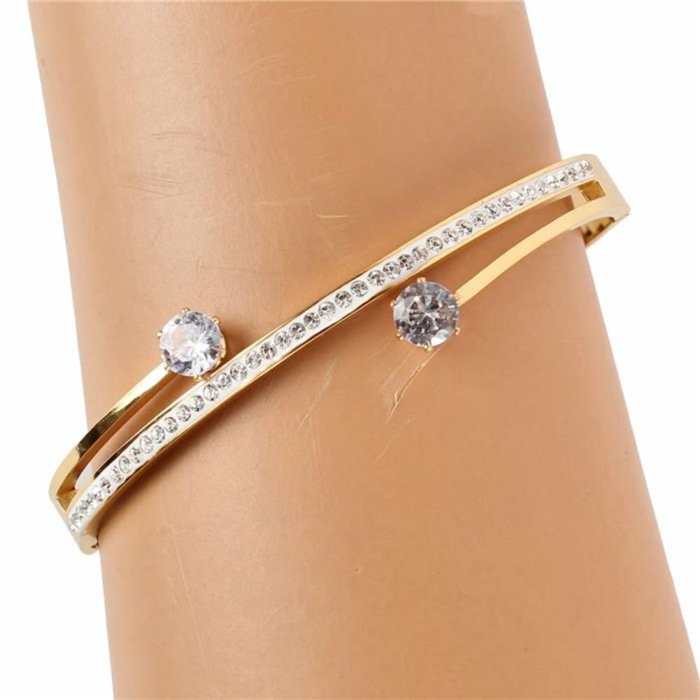STAINLESS STEEL CZ BANGLE